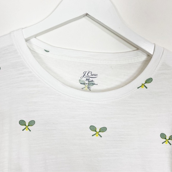 J. Crew Tennis Rackets Vintage Cotton Crewneck Tee - Picture 4 of 8
